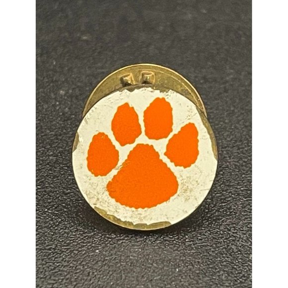 Clemson Tiger Paw Print Lapel Pin Length .50 Inches - Picture 1 of 6
